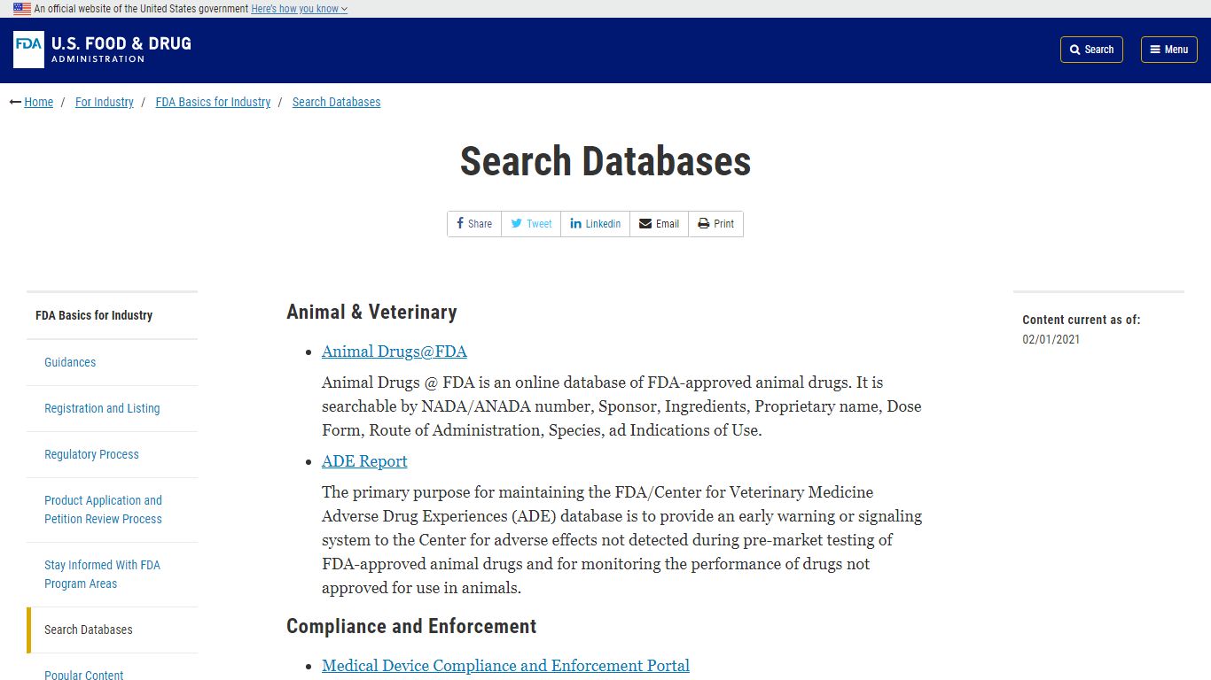 Search Databases | FDA